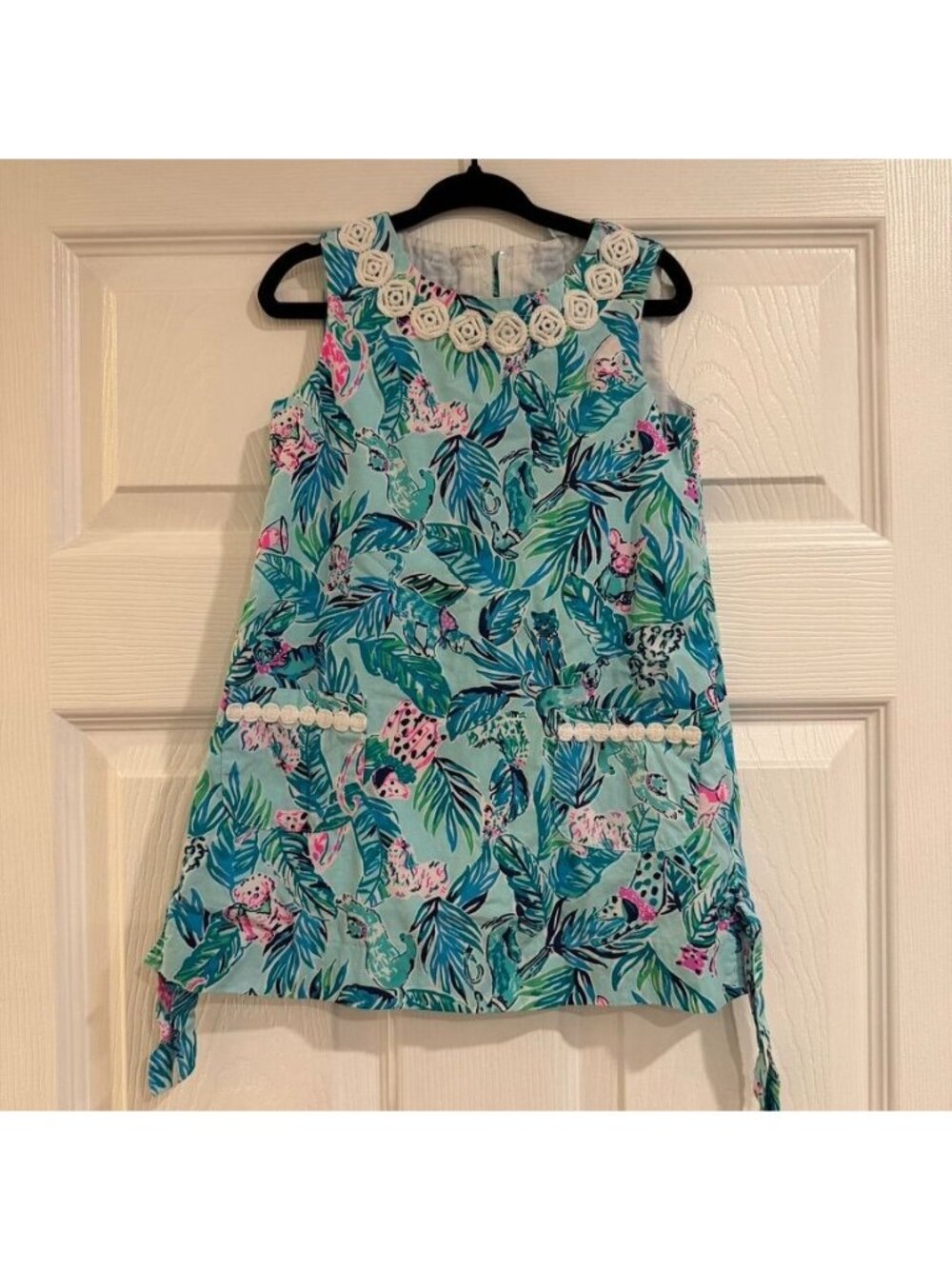 Lilly Pulitzer Girls Cotton Poplin Pattern Baby Shift Dress Size 3 XS